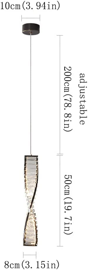 Chandelier LED cristal de luxe spirale or design escalier