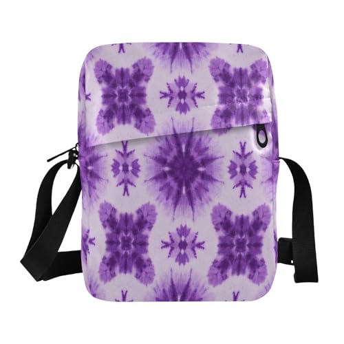 Purple Tie-dye crossbody messenger bag Small Crossbody Bags For Women Woman Shoulder Handbags Adjustable Strap for work business