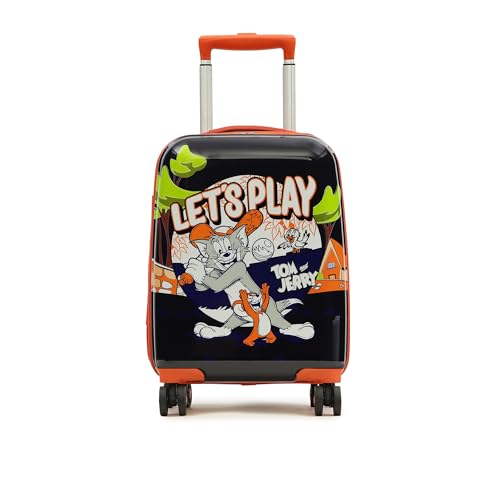 Image of YAYAVAR Superman Kids Trolley Suitcase - 45L | Hard-Sided Printed Cabin Luggage with 8 Wheels, Number Lock, Scratch Resistant, Lightweight Travel Bag (50cm)