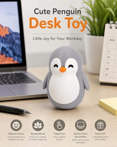 Image of Penguin Roly-Poly Toy, Tumble, Wobble, and Come Right Back (Gray and White) (Gray and White)