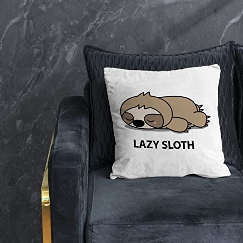Nogrit Lazy Sloth Sleeping Sloth Throw Pillow Cover 18X18 Inch Funny Sloth Themed Decor For Home Bedroom Living Room Girls Room,Gifts For Sloth Lovers Girls Sister Daughter Granddaughter #TOP1