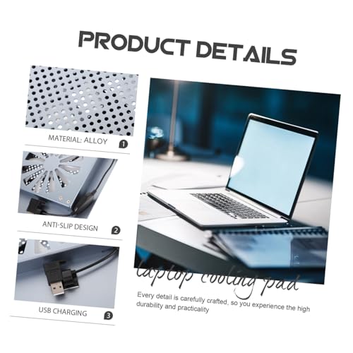 Base para Laptop con Ventiladores LED y Ajuste de Altura miniatura 3