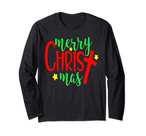 Merry Christmas Xmas Christian Jesus Christ Sweater Jumper Long Sleeve T-Shirt