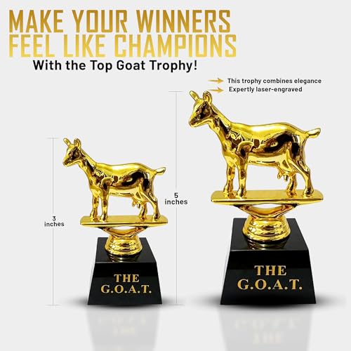 vaulted skulls amp co goat trophy  greatest of all time trophy goat  goat trophy  sports team trophies  funny office trophy  goldblack
