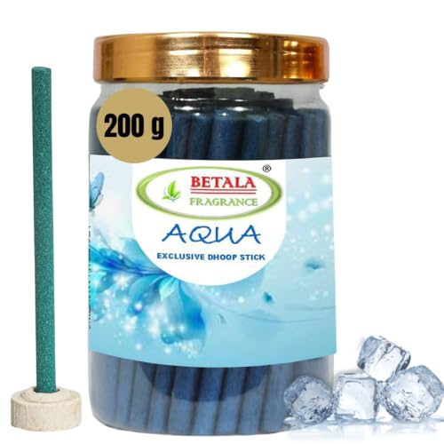 Image of Betala Fragrance Aqua Dhoop Sticks 200g | Dhup Batti | Dhoop Batti | Agarbatti Without Bamboo | Charcoal Free Incense Sticks | Fresh Aqua Fragrance | Approx. 70 Sticks
