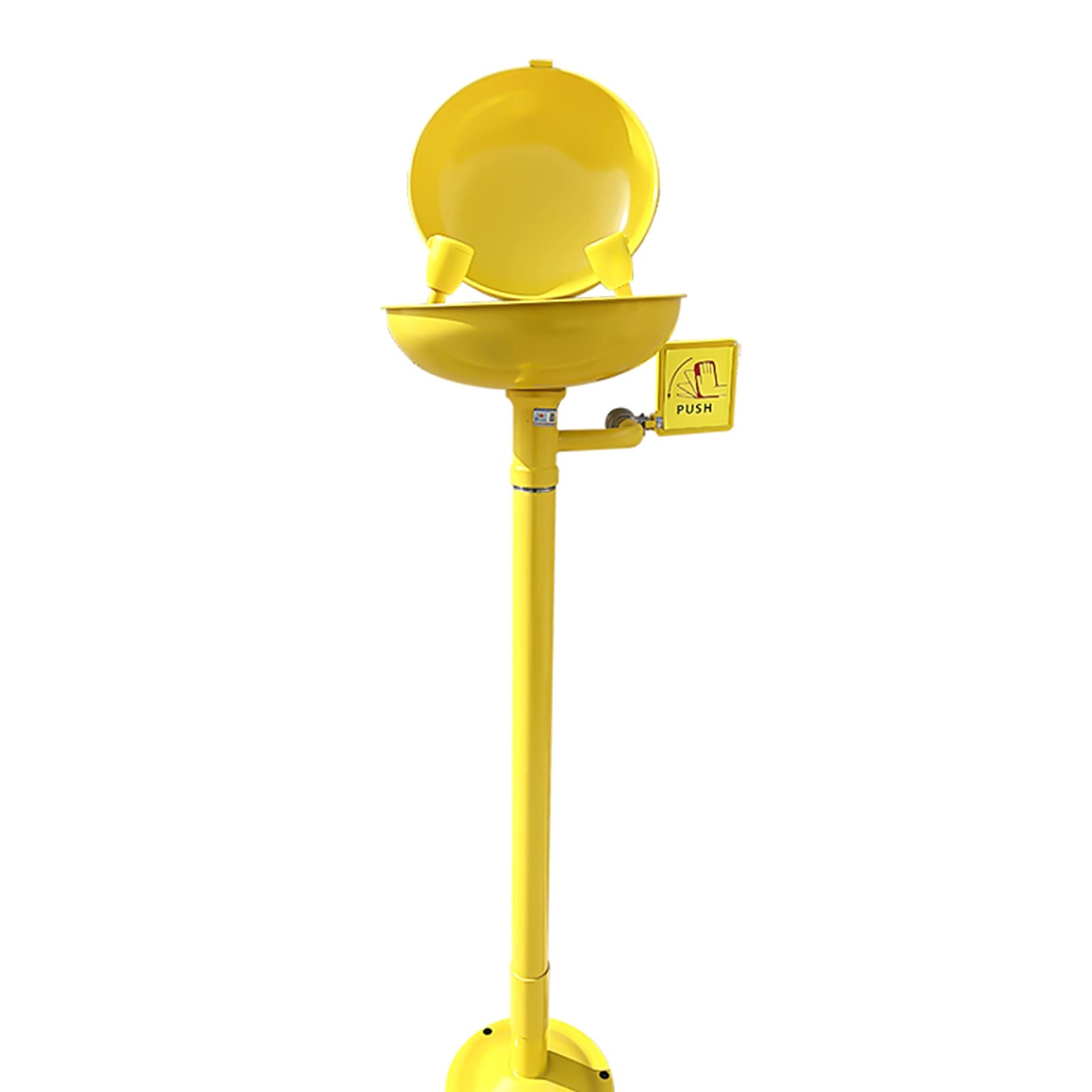 Grifo lavaojos de Emergencia, lavaojos Vertical accionado con Pedal, lavaojos de Laboratorio con Lavabo abatible y Revestimiento de ABS.