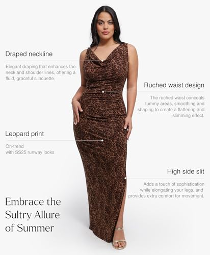 Image of Popilush Maxi Formal Dresses for Women, Shapewear Ruched Dress