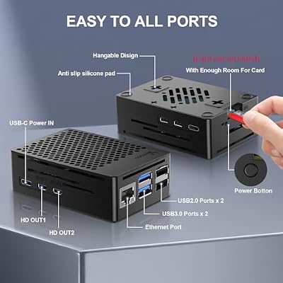 Vemico Raspberry Pi 5 16GB Kit with Pi 5 16GB Board, Active Cooler, Protective Case for Pi 5 Board, Card and Screwdriver (16GB RAM)