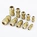 3/8-Inch AC Pipe Joint Connectors, Free Welding Brass Pipe Coupler Adapters for Air Conditioning Copper Pipe Connection, including 2Pcs Flare Nuts, Works for Butt Copper Tube Diameter 3/8