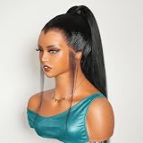 ASHIMARY HAIR Pre-Styled Ponytail Wig with Widow’s Peak Invisi Strap 360 Lace Front Wig Human Hair...