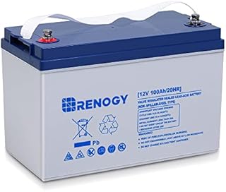 Renogy 12V 100AH Deep Cycle Hybrid Gel Battery, Over 750 Cycles, Rechargeable for Solar Wind RV Marine Camping UPS Wheelchair Trolling Motor, Maintenance Free