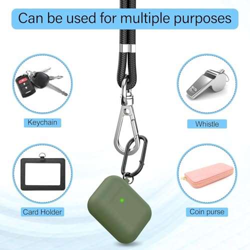 Image of takyu Cell Phone Lanyard, Crossbody Phone Lanyard 1 Pack Adjustable Neck Strap and 1 Pcs Phone Wrist Strap with 2x Phone Tether Patches for Most Smartphones-Black