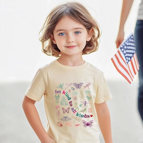 Image of Toddler Girls T Shirts Sassy Little Soul Graphic Short Sleeve Shirts 2-7 Years Cotton Baby Girl Retro Daisy Tees Clothes