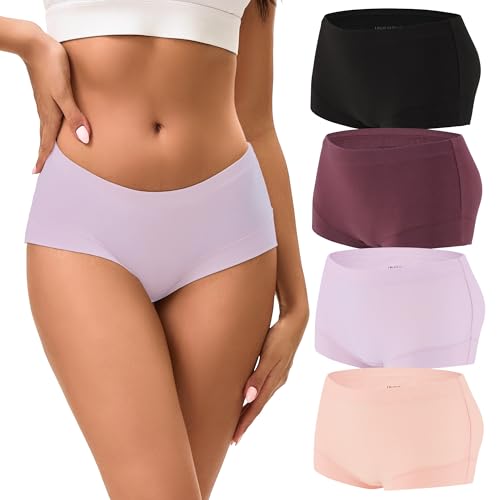 Image of INNERSY Women's Boyshorts Underwear Cotton Soft Boxer Briefs 4-Pack