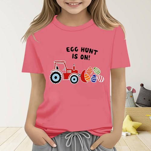 Easter T-Shirts for Kids Boys Girls Bunny Print Short Sleeve Tees Cute Colorful Egg & Ra𝐛bit Graphic T-Shirt3