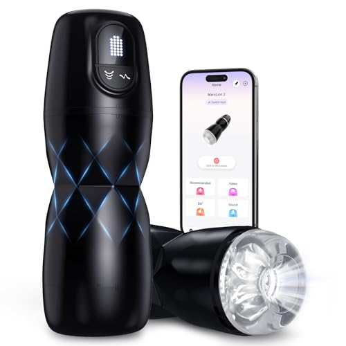 Image of EINSEO Male Masturbator with 5 Suction & 9 Vibration Modes | APP control, LCD display, transparent 3D sleeve, diamond grip, USB-C charging
