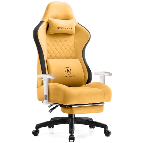 Image of GTPLAYER Gaming Chair, Computer Office Chair with Pocket Spring Cushion, Linkage Armrests and Footrest, High Back Ergonomic Computer Chair with Lumbar Support Task Chair with Footrest