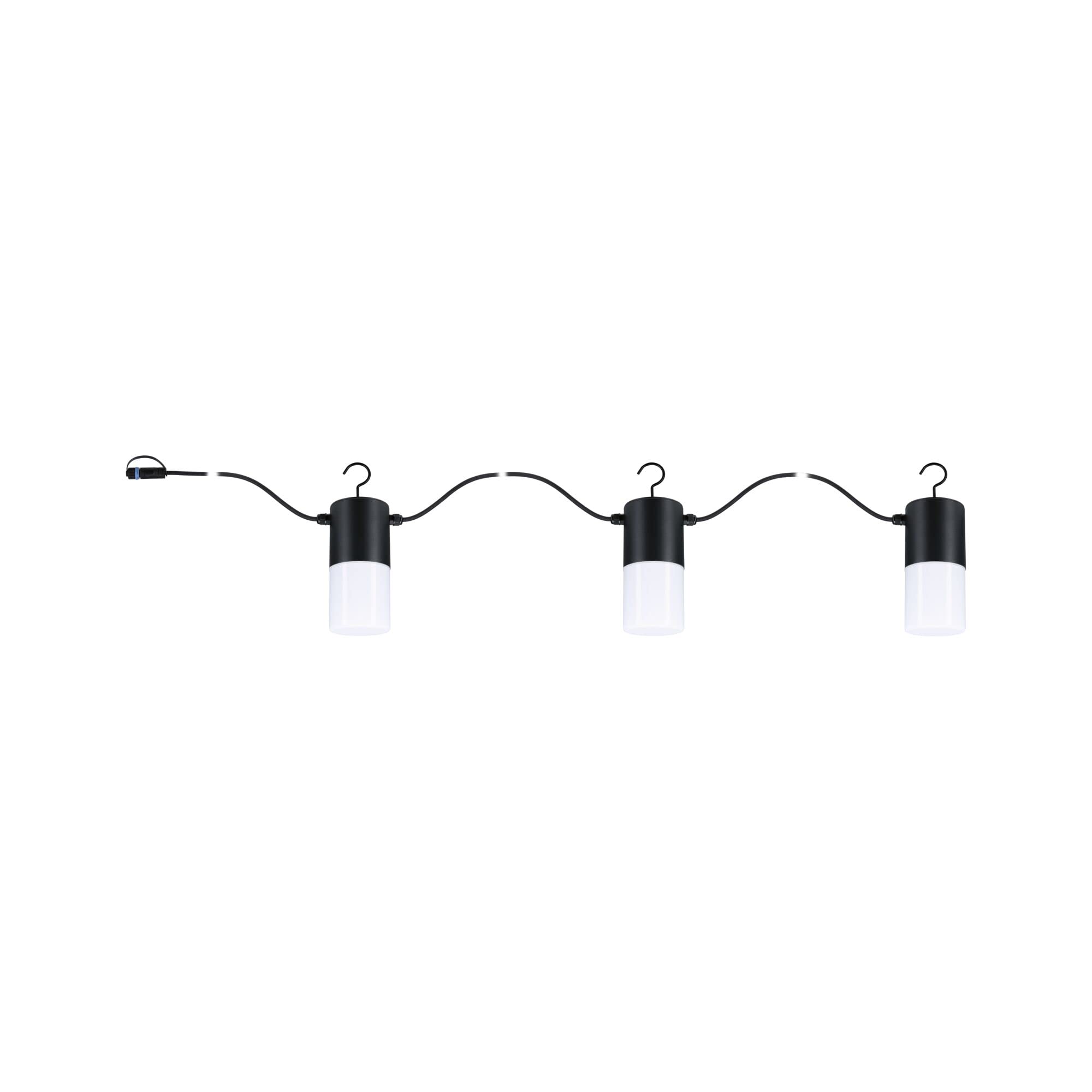 Paulmann 94761 Plug & Shine LED łańcuch świetlny Tubs IP44 3x2W 3x160lm możliwość ściemniania antracyt aluminium 3000K E14 z wymienną żarówką