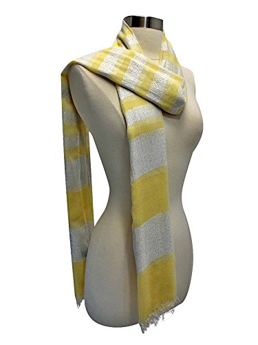 Silver Metallic Bold Stripe Scarf3