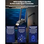 USB WiFi 6 Adapter with Bluetooth 5.4 Dual Band 2.4/5GHz, AX900Mbps USB Wireless Network Adapter with 5dBi Antenna for Desktop/Laptop, 802.11ax, WPA3, Compatible with Windows 11/10/8.1/8/7 - Image 3