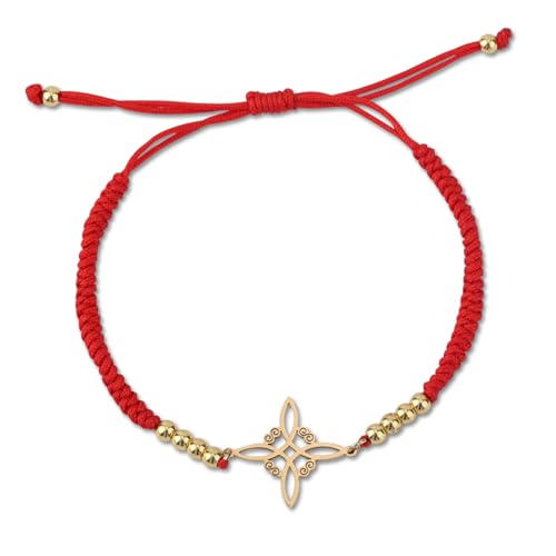 Witches Knot Bracelet, Adjustable Weave Wiccan Bracelet with Stainless Steel Magic Witchcraft Witch's Charm Knot Ideal Jewelry Gift For Woman & Man