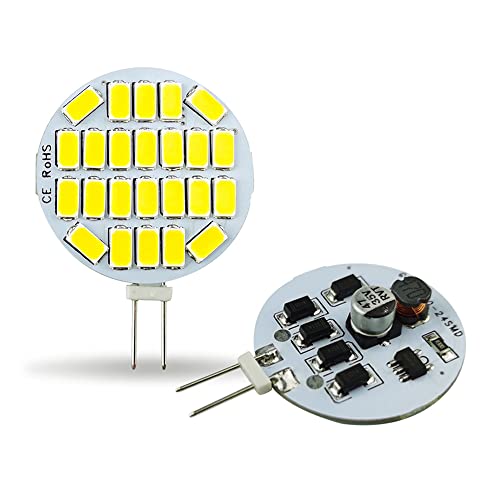 YOOMAO AC12V-24V LED G4 Spotlight Bombilla 3W 57304leds Sin Luces de Campana de Gama de Parpadeo Reemplazar 20W Lámpara halógena 2PCS,Warm White