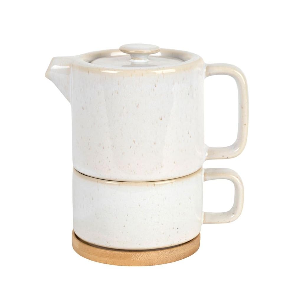 Théière égoïste avec filtre inox Sema Nordika écru set de table