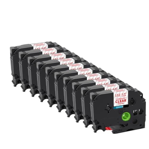 10pk TZE-231݊̂郉xe[v12mmTZE131 TZE631x[J[Ƃ̃~l[ge[v[N(Red on Clear)
