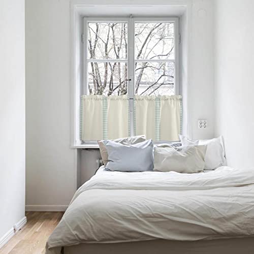 Bohemia Style Kitchen Curtains 36 Inch Length For Windows, Geometry Stripes Pattern Window Treatment Tiers Rod Pocket Curtain For Bedroom Bathroom Living Room Cafe, 27.5 X 36 Inch, 2 Panels #TOP3