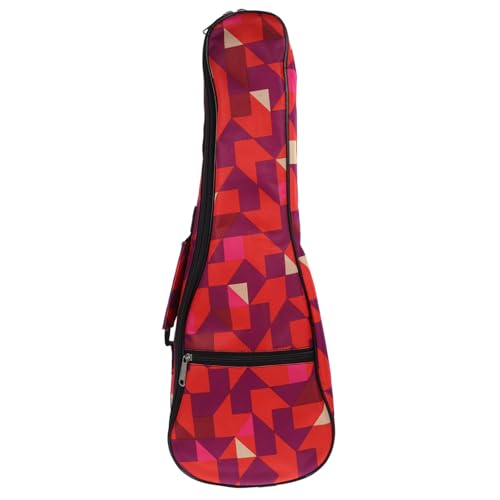 BESPORTBLE Bolsa para Ukelele Diseño Geométrico Rojo Mochila y Funda de Oxford Resistente para...