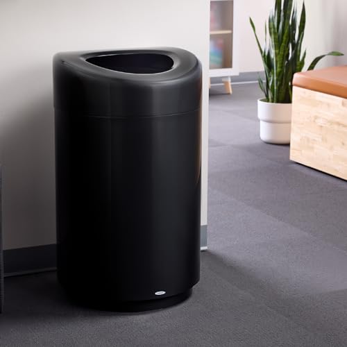 Caneca de basura abierta Safco 30 gal acero inoxidable negro miniatura 5