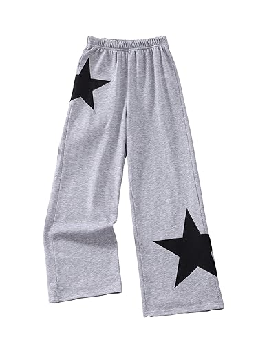 Image of COZYEASE Girls' Print High Waisted Straight Leg Sweatpants Casual Athletic Loose Long Pants