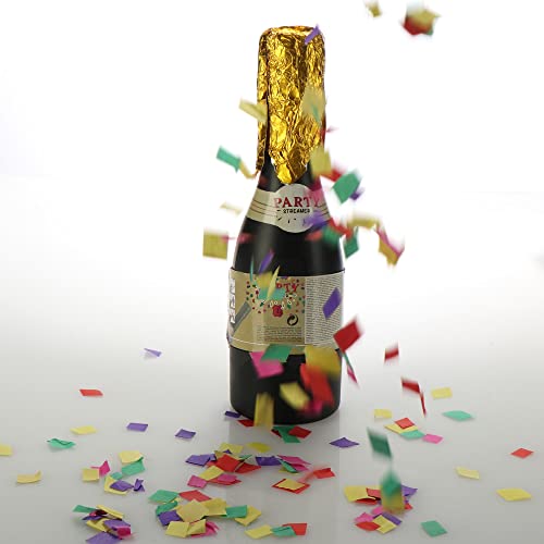 COM-FOUR® 4x Shooter Party Popper Champagne, confettikanon voor oudejaarsavond, feestjes, verjaardagen, confettibom als… - Image 6