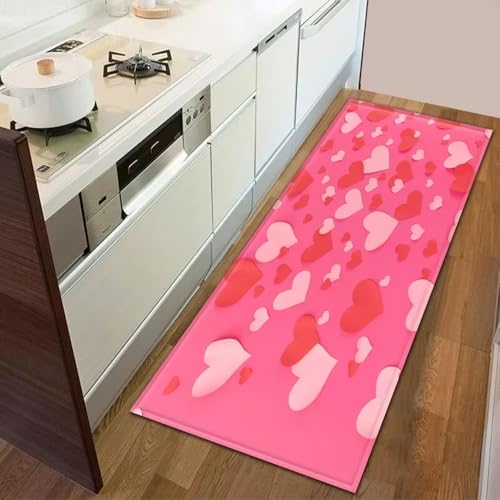 Felpudo antideslizante de 50 x 150 cm con diseño romántico para pasillo y cocina 2