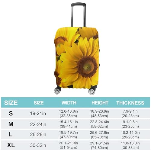 Travel Luggage Cover Elastic Suitcase Protector Anti-Scratch Washable Sunflowers Yellow Flowers Luggage Sleeve Tsa Approved Carry on Covers Baggage Cover Fits 18-32 Inch Luggages2