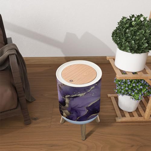 Caneca de basura redonda con tapa 1.8 gal miniatura 2
