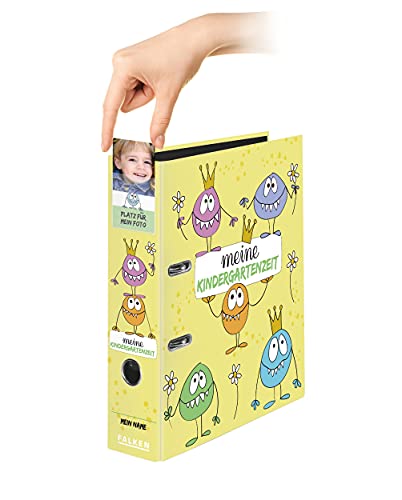 Original Falken motif folder kindergarten with insert pocket. Made in Germany. 8 cm wide DIN A4 motif monster - Image 2