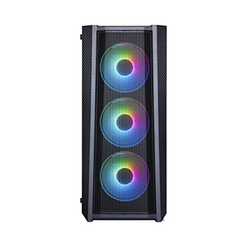 Image of Ant Esports ICE-311MT Mid-Tower ATX Computer Case I Gaming Cabinet - Black Support ATX /Micro-ATX /ITX Motherboard with 3 x 120 mm ARGB Front Fans and 1 x 120 mm Rear Fan Pre-Installed