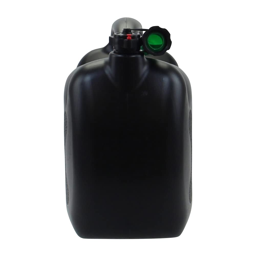 Citomerx 6x Benzinkanister 20L schwarz Kunststoff, UN-Zulassung | Mit Einfüllschlauch grün
