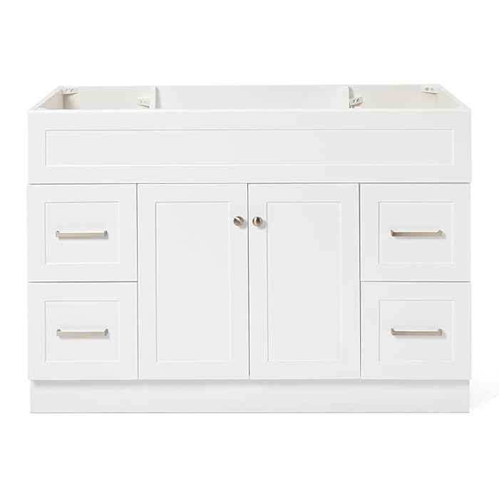 Buy ARIEL Single Sink Bathroom Vanity Base in White with 2 Soft