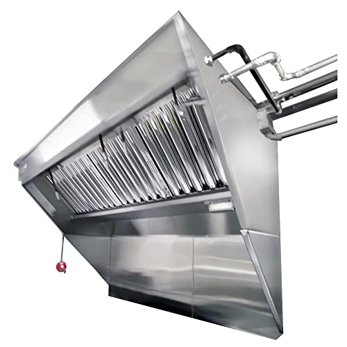 6' Integrated Exhaust Hood & Fan System for Food Concession Trailer | Patent Pending Low Box Vent Hood with Single Exhaust Fan Louver | Stainless Steel Food Truck Equipment Made in USA