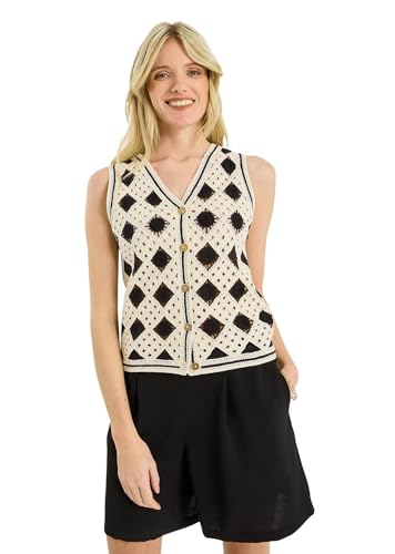 Gilet Femme Col Rond Ajouré Grain De Malice – Maille Légère Et Élégante à Boutons