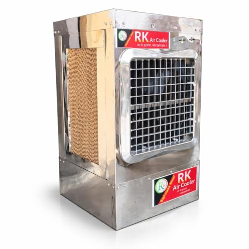 Image of Steel Air Cooler Heavy Duty Desert Air Cooler for Home & Shop | High Airflow Cooling with Honeycomb Pads | Energy Efficient Air Cooler (Silver Finish) (110 L)