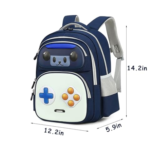 Kids Backpack for School Game Boys Backpack for Ages 6-8 Elementary School Bags for Boys Lightweight Kids Bookbag Dark Blue2