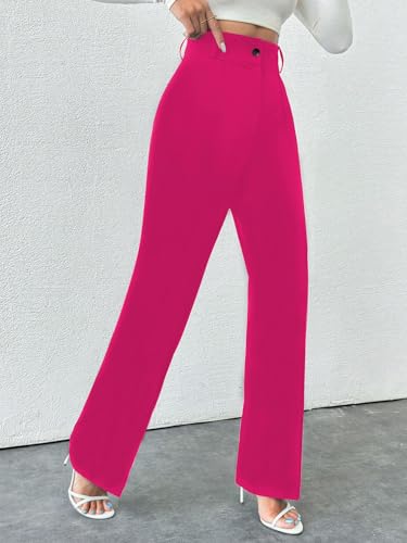 Image of Toochki Trousers for Woman Pants Women's Formal Office Korean | Black Track Pant | Straight | Cotton Spandex Stretchable Trouser | High-Waisted Bottom Wear