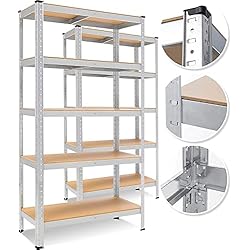 Carga Maxima Estanterias Mecalux Klink Pack 2 Estanterías Almacenaje Metálicas 5 Baldas Ajustables 180 x 90 x 40 cm Sin Tornillos para Gareje Trastero Organizador Cocina