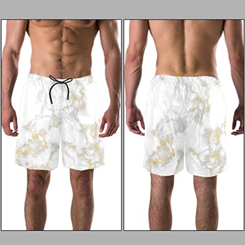 Maillots de bain pour hommes JDEZ chic avec texture de marbre