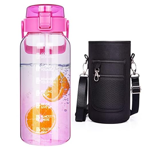 DEARRAY 64 oz / 50 oz Large Sports Glass Water Bottle with Straw & Time Marker Motivational Reusable Borosilicate Glass Drinking Bottle with Sleeve Wide Mouth Water Jug (50 oz, Rose Red)