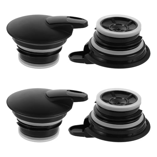 Lurrose 4 Tapas de Repuesto para Jarra de Café Negro Cierre Hermético, Accesorio Sellado para Cafetera y Hervidor, Compatible Dispensador de Agua, Adecuado para Uso en Hogar y Oficina