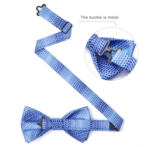 Image of HISDERN Bow Ties for Men Pretied Bowties Classic Formal Business Bow Tie Adjustable Tuxedo Bowtie for Wedding Party